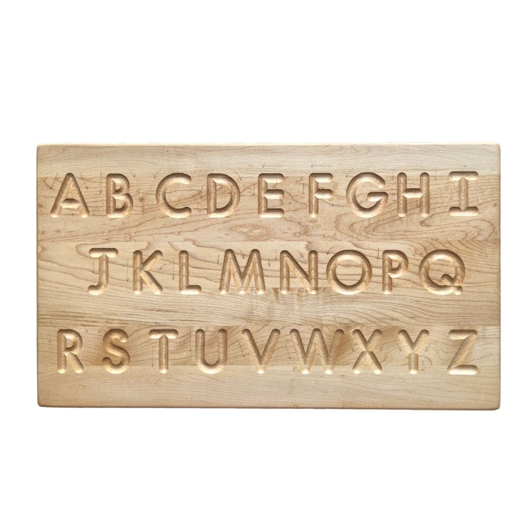 Wooden Alphabet Tracing Board—Double-Sided
