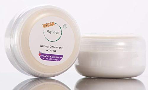 BeNat. Artisanal, Vegan, all-Natural Deodorant Cream. For Women, Men & Teens. Lavender & Geranium. Simple, Safe and Effective Natural Ingredients that Really Work!