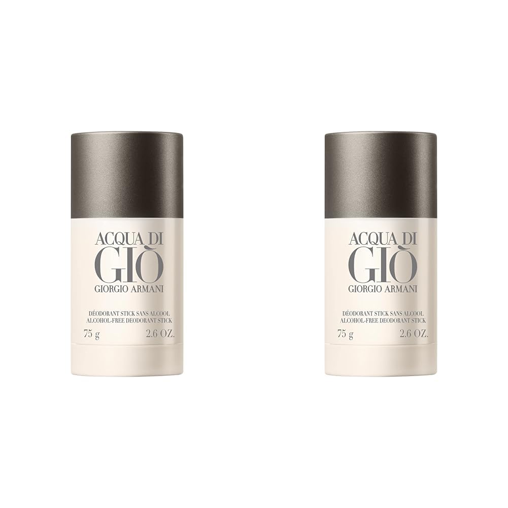 Acqua DI GIO Deodorant Stick for Men 2.6oz Alcohol Free by GIORGIO ARMANI (Pack of 2)