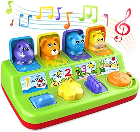 Duchong Interactive Pop Up Animals Toy for Toddlers, STEM Early Developmental Cause and Effect Toys for Ages 9-12-18 Months Toddlers & 1 Year Old Kids, Babies, Boys & Girls