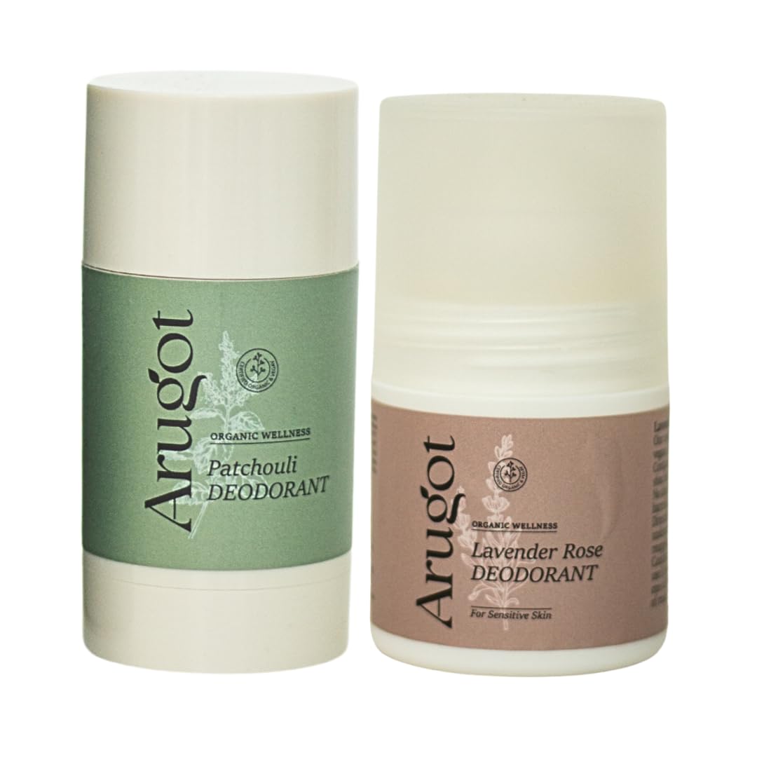 Organic Deodorant Bundle - Lavender Rose and Patchouli - No Stain, Aluminum Free, Zero Waste, Cruelty and Plastic Free, 2 Items…