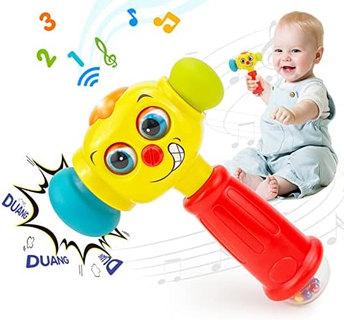 HOLA Toys for 1 Year Old Boy Birthday Gift - Hammer Baby Toys 12-18 Months, Musical 1 Year Old Toys with Light Flashing, Toys for 1 + Year Old Boy Toddlers Toys Age 1-2 Baby Toys Easter Stuffers