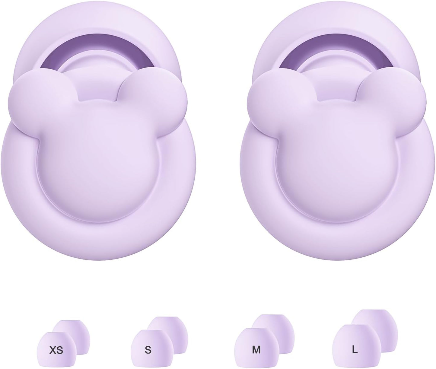 Ear Plugs for Sleeping Noise Reduction, Super Soft, 33dB Noise Cancelling, Reusable Hearing Protection Silicone Ear Plugs for Sleep, Snoring, Focus, Noise Sensitivity, 8 Ear Tips in XS/S/M/L, Purple