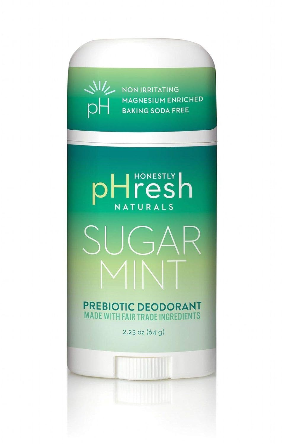 Honestly pHresh Natural Prebiotic Deodorant, Baking Soda & Aluminum Free Safe for Sensitive Skin, 24 Hour Odor Protection, 2.25 Oz, Sugar Mint
