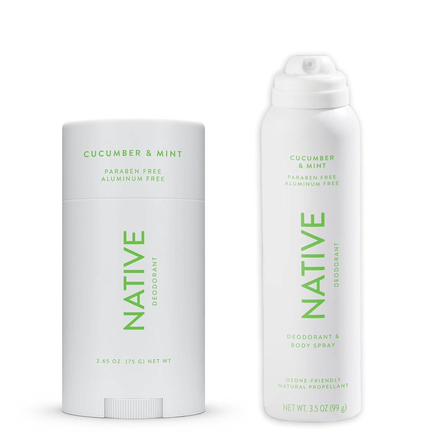 Whole Body Deodorant + Deodorant Spray Bundle - Cucumber & Mint
