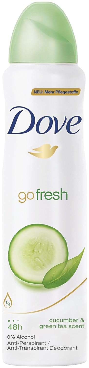 Dove Go Fresh Cucumber & Green Tea Deodorant 48h Spray 150 ml / 5 fl oz (6-Pack)