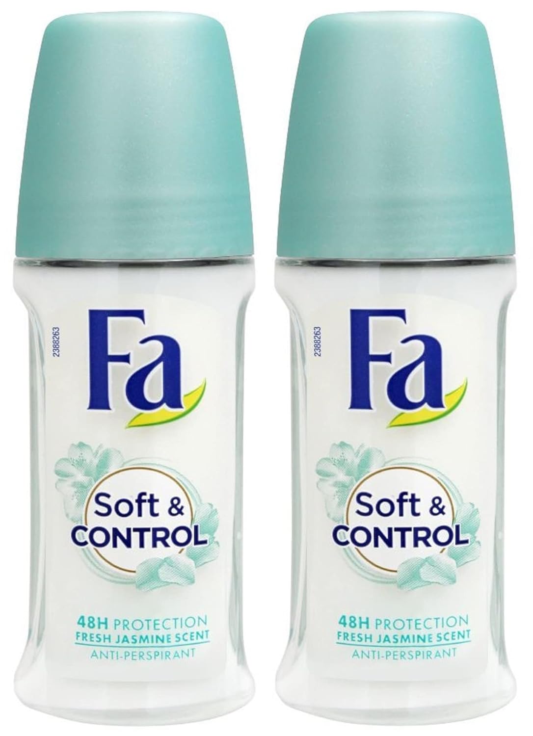Fa Deodorant 1.7 Ounce Roll-on, Men & Women, 50ml - 2 Pack (Soft & Control)