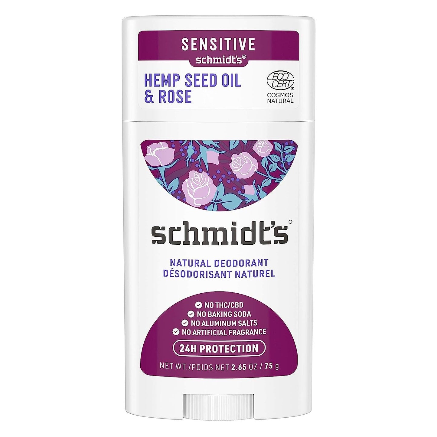 Schmidt's Deodorant For Odor Protection Rose + Black Pepper Aluminum Free Deodorant 2.65 oz