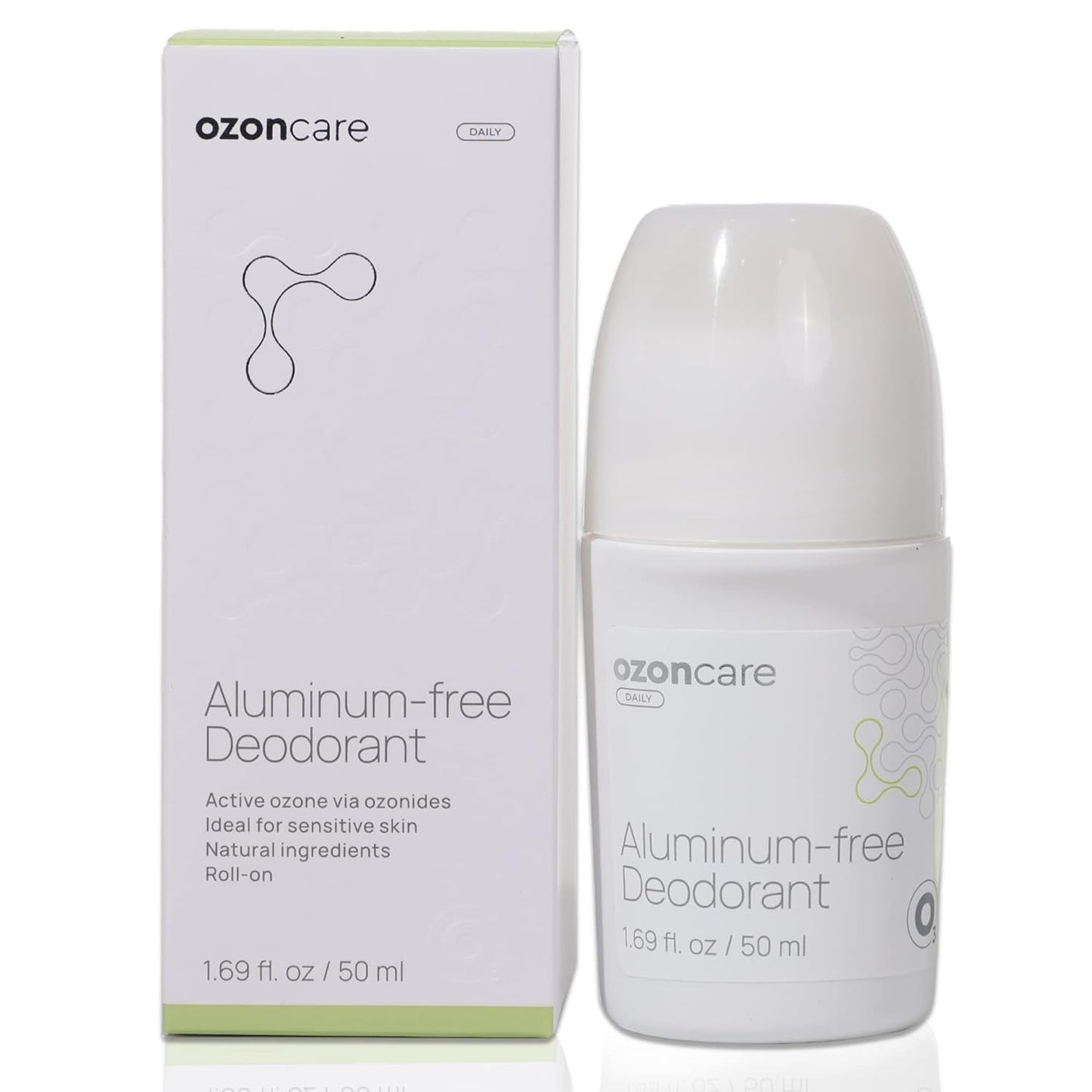 Aluminum-Free Deodorant - Ozone Infused Roll On Natural Deodorant for Women & Men, Odor Control, Promotes Smooth & Healthy Skin - Armpits Skin Care, VEGAN, Paraben Free - 1.69FlOz/50ml