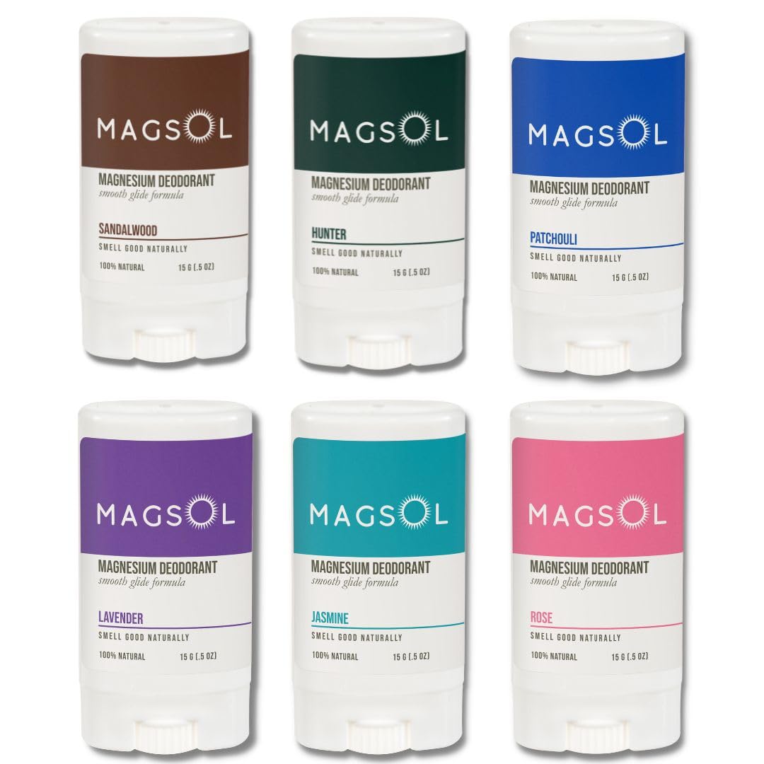 Natural Deodorant for Kids, Family, Women & Men - Variety Pack Try All 6 Scents - Family 6 Pack of Travel Sizes Plus 1 FREE Full Size Deodorant