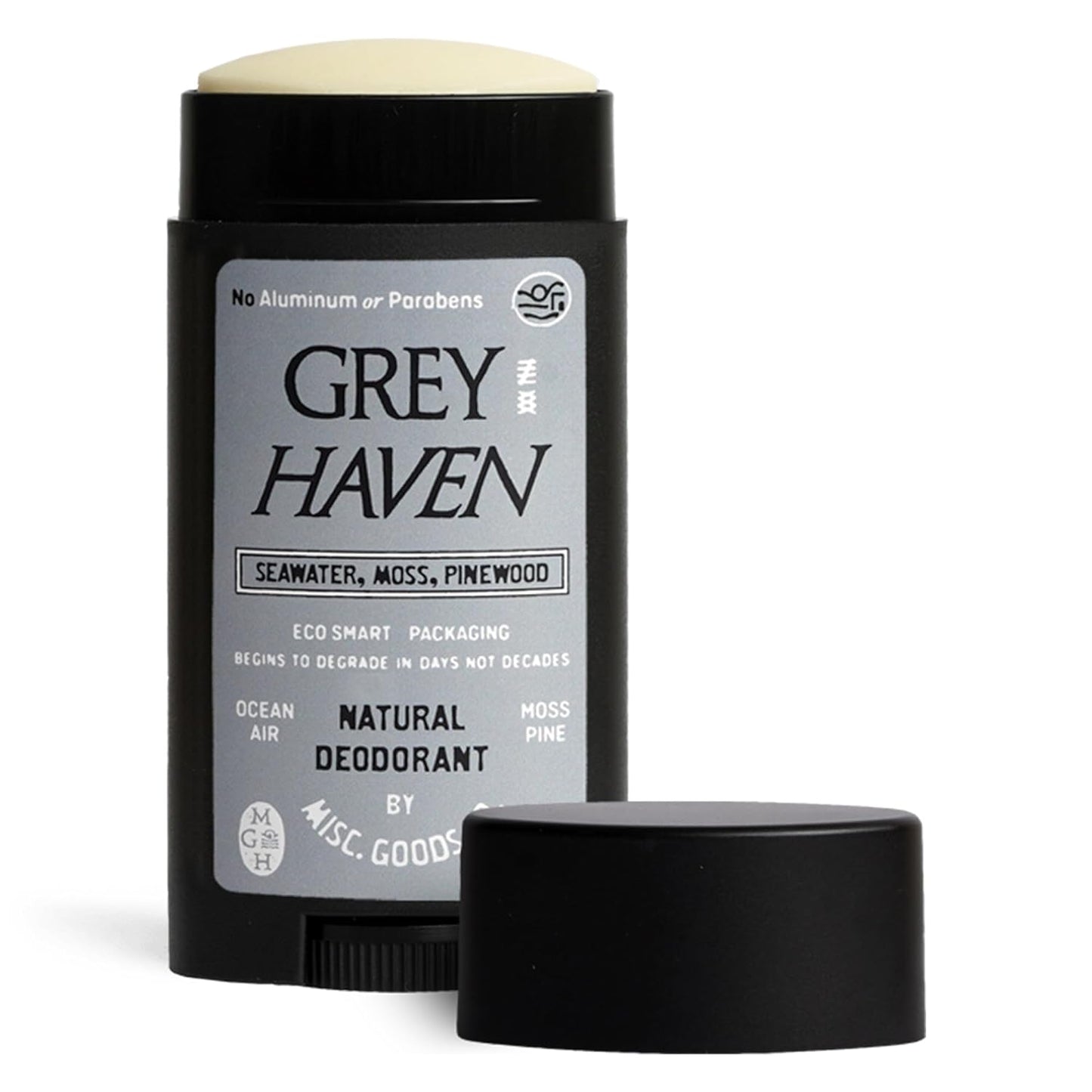 All Natural Deodorant For Men | All Day Odor Paraben Free & Aluminum Free Men's Deodorant | Skin Safe Natural Extract of Coconut Oil Shea Butter & Baking Soda | Greyhaven - 2.6 Oz