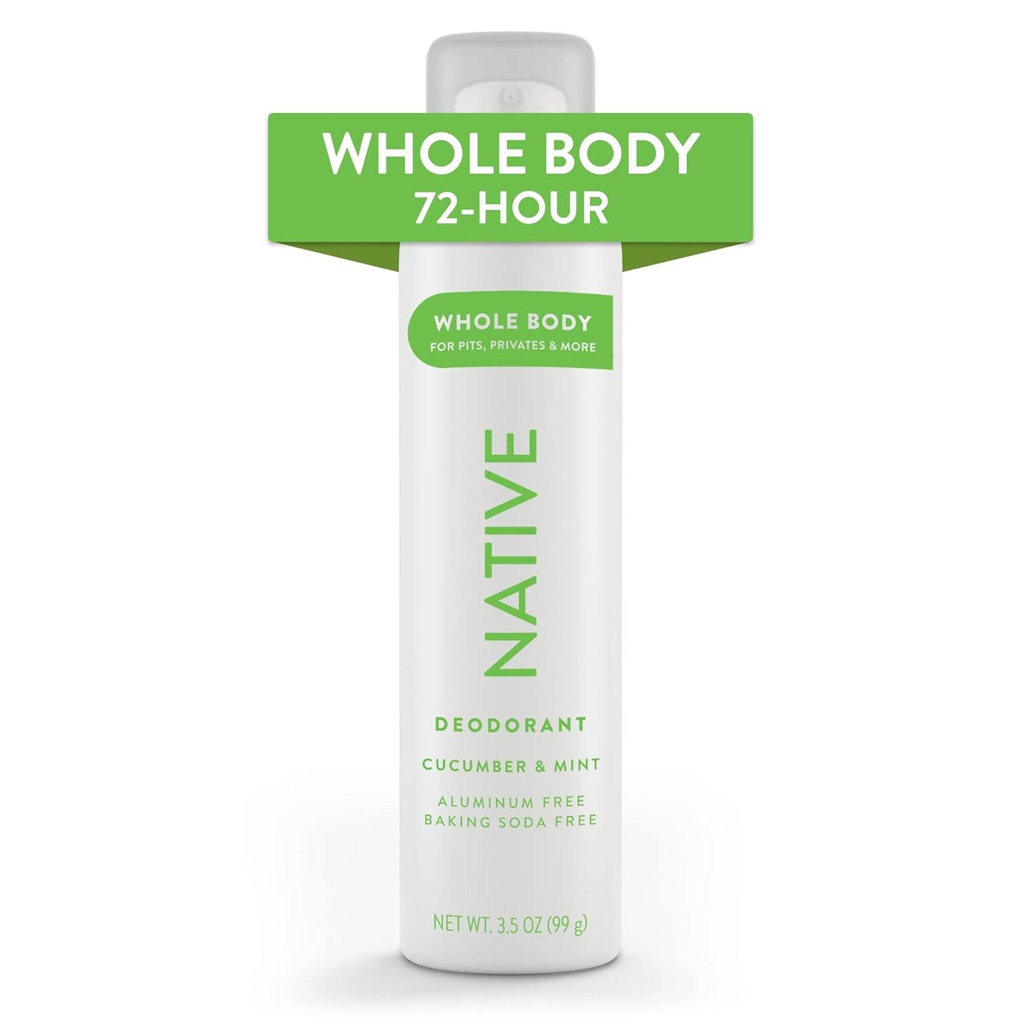 Native Whole Body Deodorant Spray Contains Naturally Derived Ingredients, Deodorant for Women & Men | 72 Hour Odor Protection, Aluminum Free with Coconut Oil and Shea Butter | Cucumber & Mint