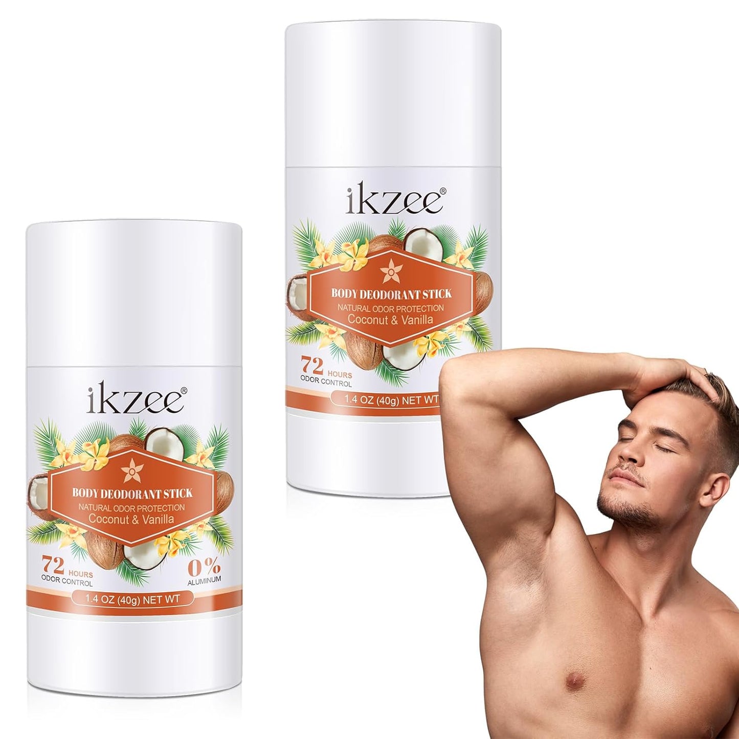 Whole Body Deodorant, Smooth Solid Stick, Natural Deodorant for Women and Men, 48 Hour Odor Control - Aluminum Free, Baking Soda Free, Skin Safe - 1.4 ounce(2 pack)