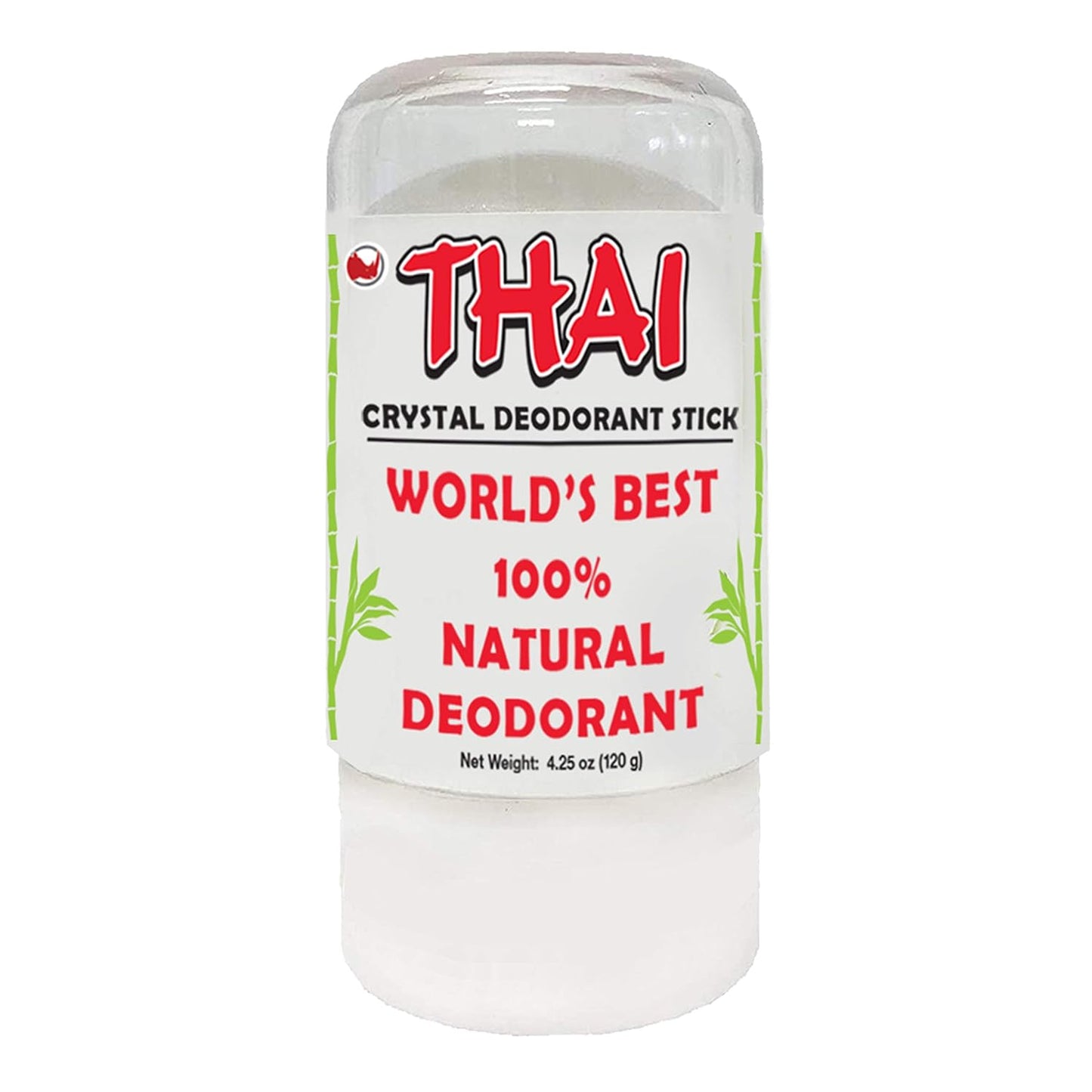 Thai Crystal Deodorant Stone Natural Unscented Deo Stick (4.25 Oz) Aluminum Free Salt Deodorant for Men Women and Teens