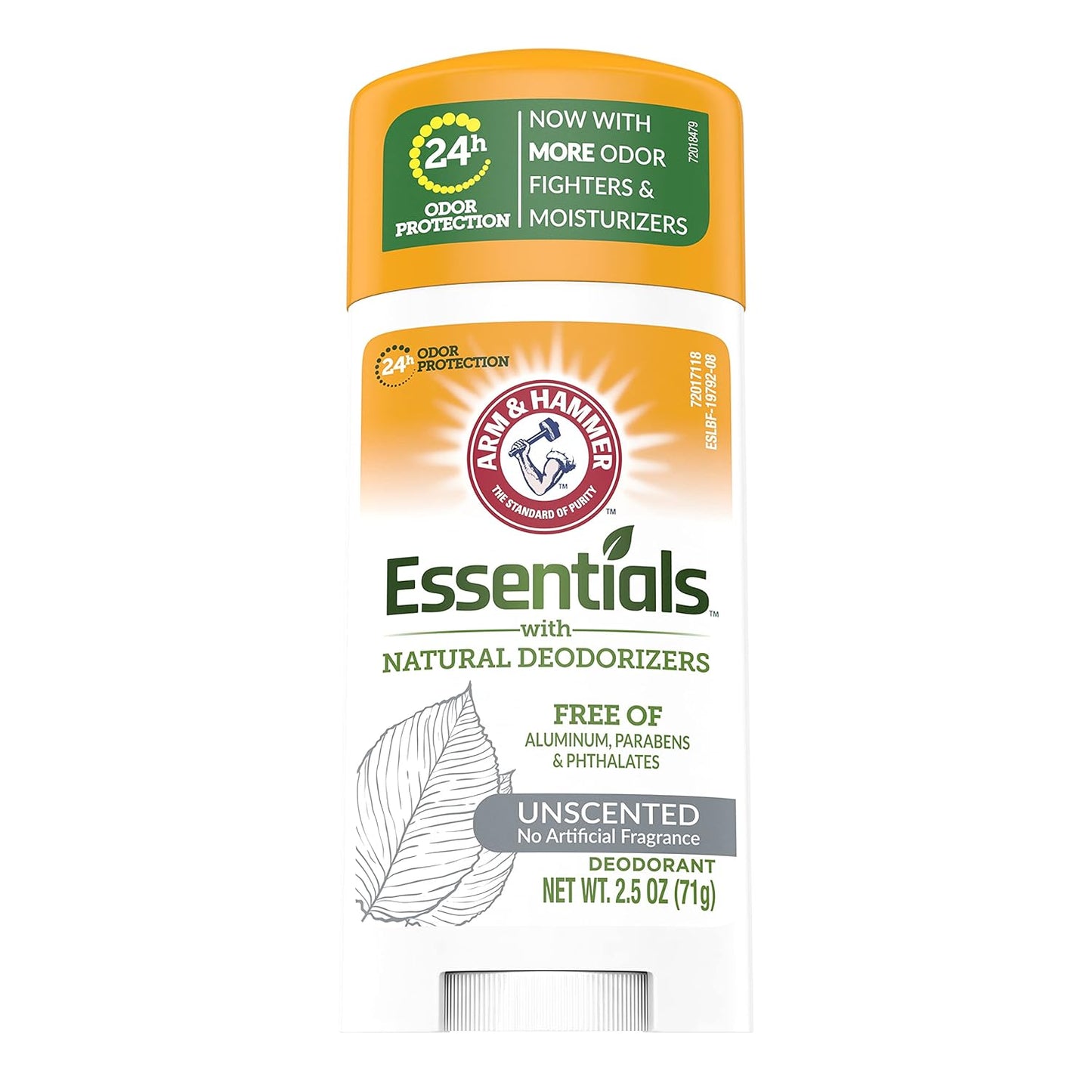 ARM & HAMMER Essentials Natural Deodorant Unscented 2.50 oz (Pack of 7)
