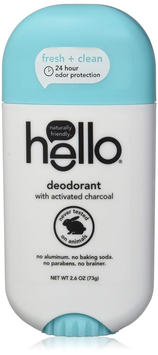 HELLO Clean and Fresh Deodorant with Activated Charcoal, 2.6 OZ