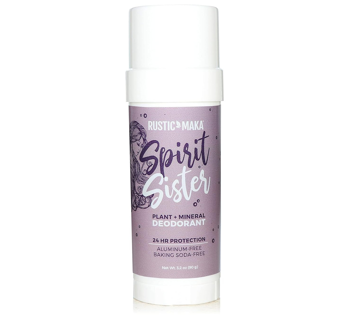 Natural Deodorant by Rustic MAKA, Spirit Sister (Aluminum Free, Paraben Free, No Baking Soda Deodorant for Women, Synthetic Fragrance-Free, Cruelty-Free)