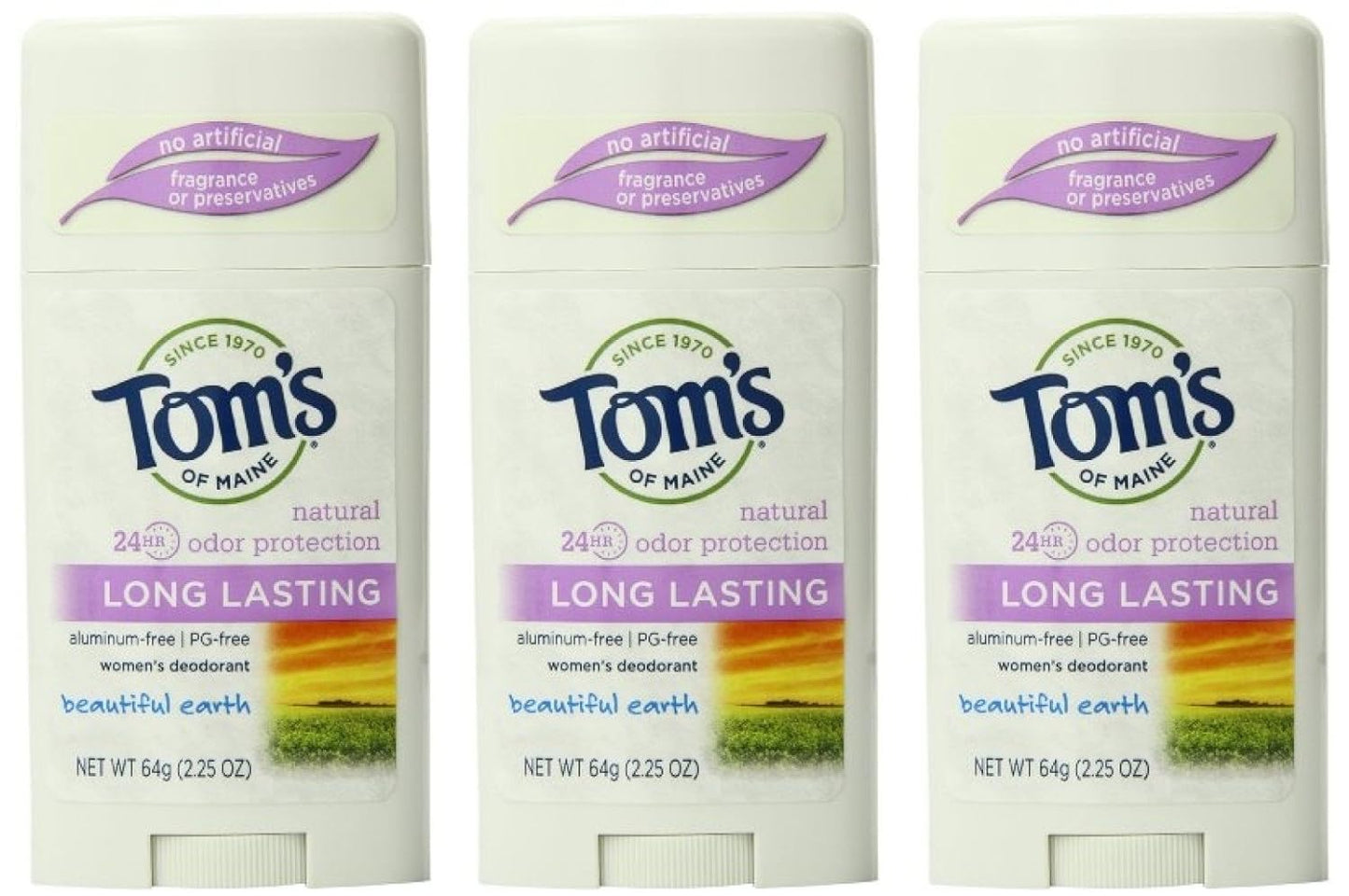 Tom's of Maine Natural Women's Deodorant - Beautiful Earth - Case of 6 - 2.25 oz