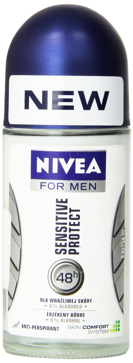 Nivea For Men,Sensitive Protect 48 Hour Deodorant Roll-On, 50 ml, 1.69 Ounce