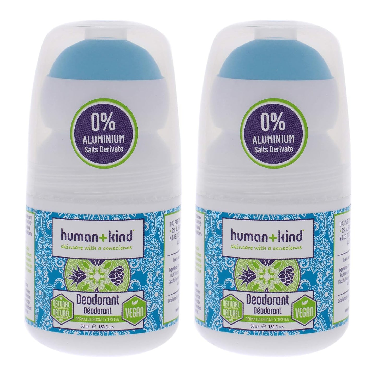 Human+Kind Vegan Deodorant Unisex 1.69 oz - Pack of 2