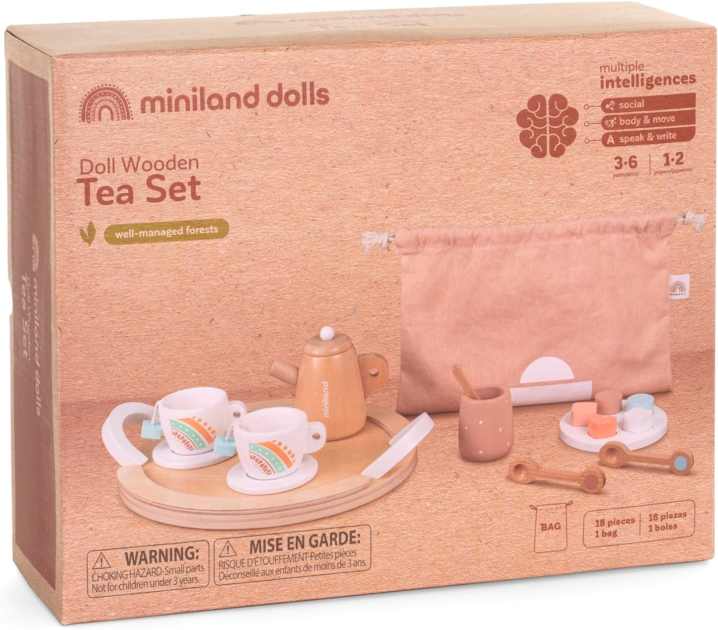 Miniland Doll Wooden Tea Set