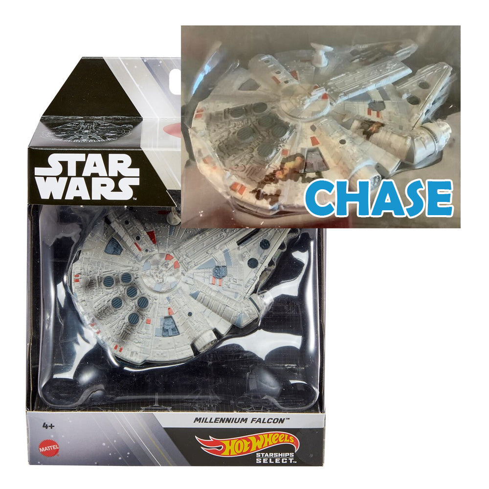 Hot Wheels Starships Select - Star Wars - 07 Battle Damaged Millennium Falcon (HMJ02) 1:50 Scale Die-cast (CHASE) LOW STOCK