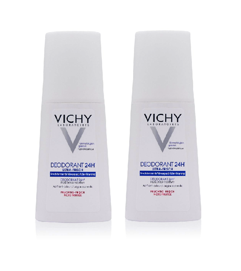 2xPack VICHY Deodorants Ultra Fresh 24H Fruity Fresh Deodorant Spray - 200 ml