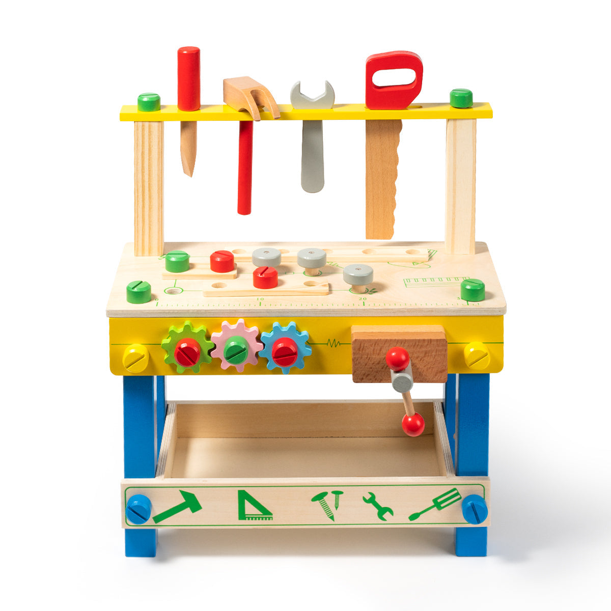 Wooden Play Tool Workbench Set Kids Toddlers Solid Sturdy Durable