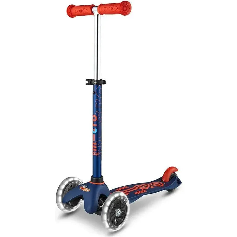 Micro Kickboard - Mini Deluxe LED 3-Wheeled, Navy Blue
