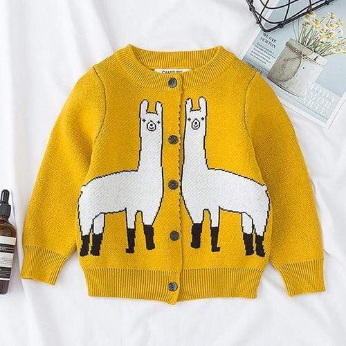 18025 yellow / 12M Baby Sweater 1-6 Yrs Boys Girls Sweaters Cardigans Autumn Causal Toddler Long Sleeves Knitwear Jackets Winter Children Knit Tops