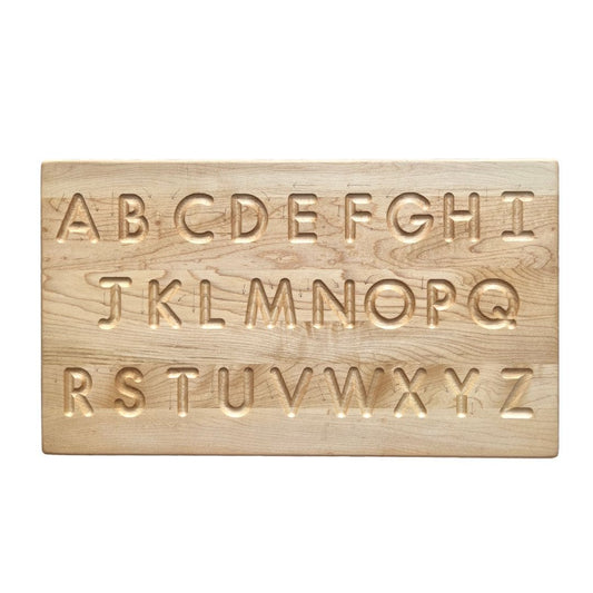 Wooden Alphabet Tracing Board—Double-Sided