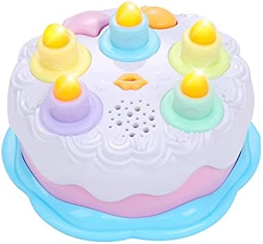 OKREVIEW First Birthday Cake Toy - Singing Music Cake Toys with Counting and Blow Candles Toys for 1 2 3 4 Years Old Boys Girls Birthday and Xmas Gift