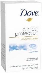 Dove Clinical Protection Antiperspirant Deodorant, Original Clean, 1.7 oz (Pack of 2)