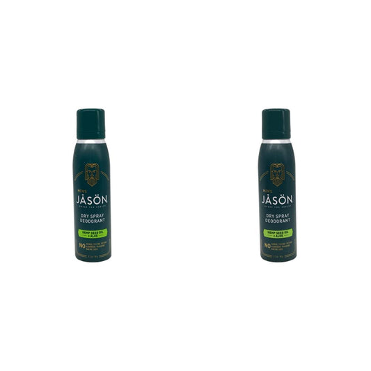 Jason Hemp Seed Oil and Aloe Dry Spray Deodorant 3.2 oz Aerosol (Pack of 2)