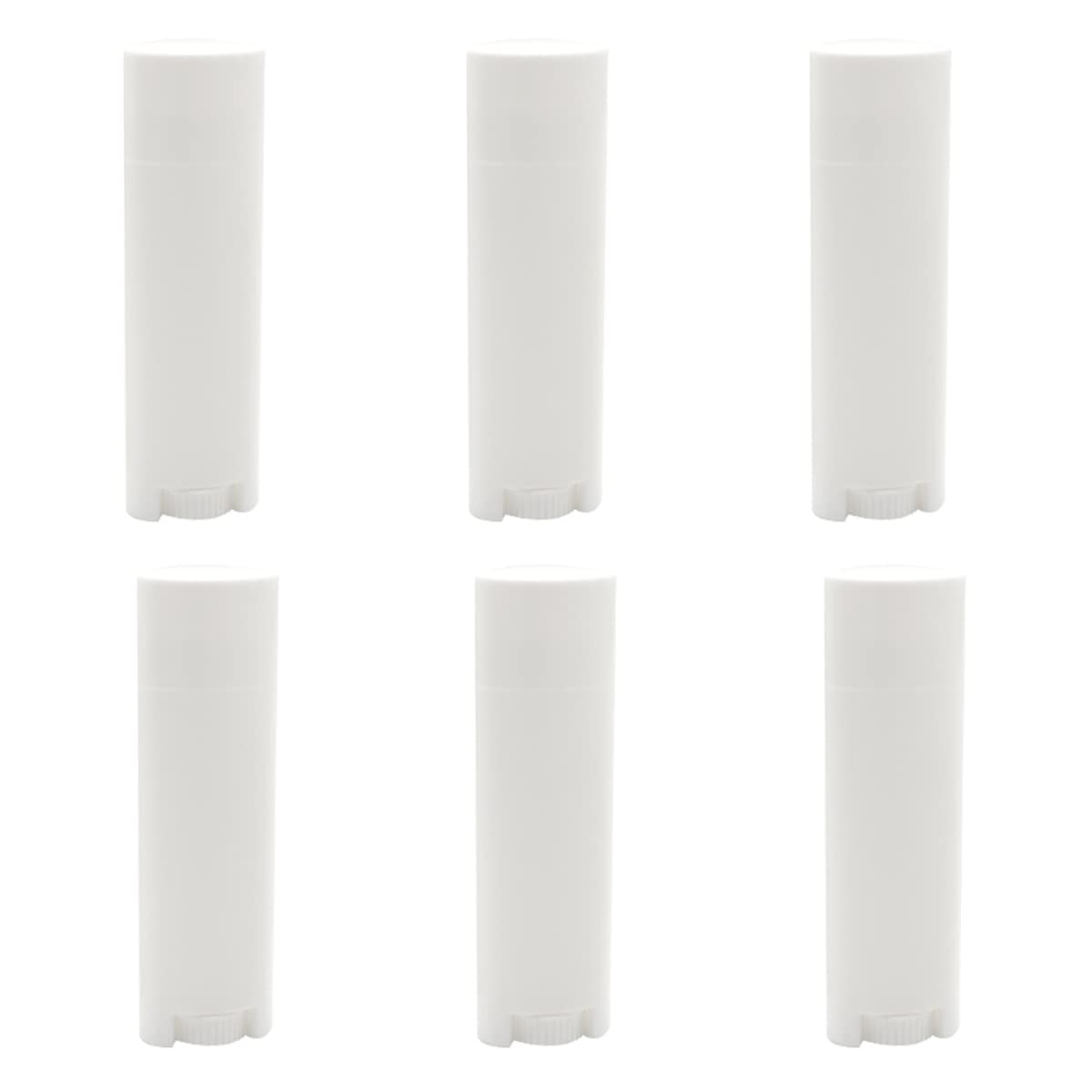 5ml 50 Pcs Empty Oval Deodorant Lip Balm Tubes Twist-up Refillable Mini Size Containers for Carry-On Travel,DIY Deodorants,White