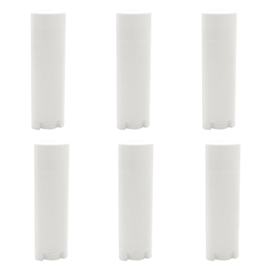 5ml 50 Pcs Empty Oval Deodorant Lip Balm Tubes Twist-up Refillable Mini Size Containers for Carry-On Travel,DIY Deodorants,White