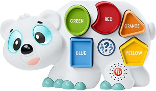 Fisher-Price Linkimals Toddler Learning Toy Puzzlin’ Shapes Polar Bear with Interactive Lights & Music for Ages 18+ Months