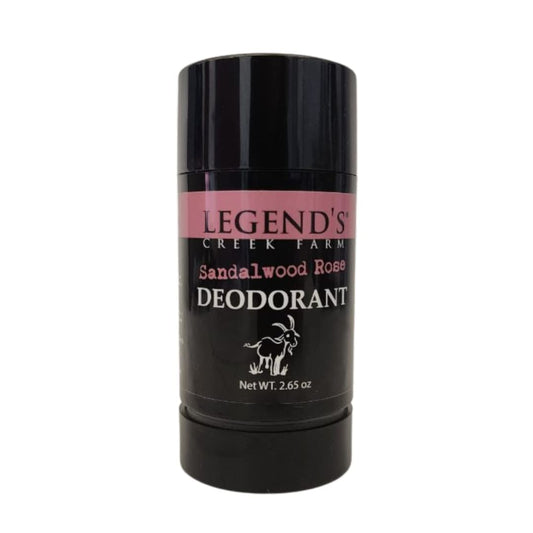 Legends Creek Farm Goat Milk Deodorant - Natural Deodorant for Men and Women with Sweet Almond Oil & Hydrating Vitamin E - 2.65 Oz Odor-Busting Formula and All Day Protection (Sandalwood Rose)