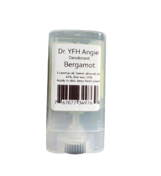 Dr. YFH Bergamot Deodorant for Men & Women, 15ml/0.5oz (Pack of 1) with 100% Natural Bergamot Essential Oil, Bee Wax, Sweet Almond Oil. Deodorizes & Prevents Bad Odor. Refreshing