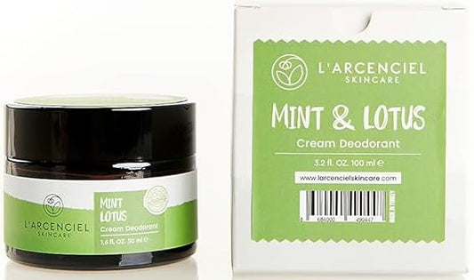 L'ARCENCIEL SKINCARE Aluminum-Free Natural Cream Deodorant - Mint & Lotus 3.2 FL OZ