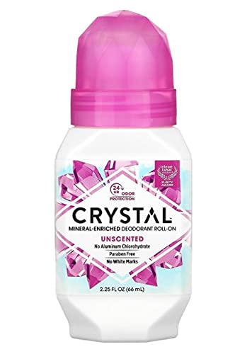 CRYSTAL Deodorant - Mineral Roll on Vegan Deodorant for Women and Men, Unscented - 2.25 fl. oz. (3 Pack) (Packaging May Vary)