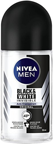 NIVEA MEN Black & White Invisible Deo Roll On in 6 pack (6 x 50 ml)
