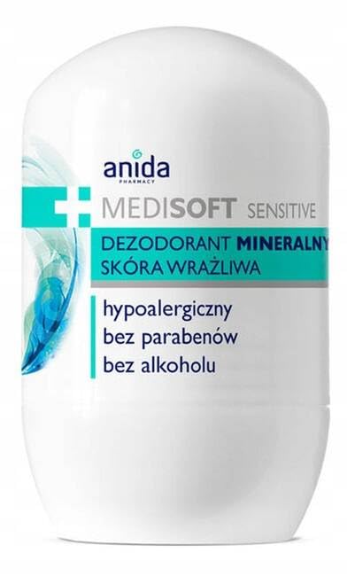 ANIDA MEDISOFT SENSITIVE Roll-on 50 ml / 1.7 oz, Mineral deodorant, gentle for sensitive and allergic skin, does not irritate the skin, provides freshness and comfort for 24 hours.