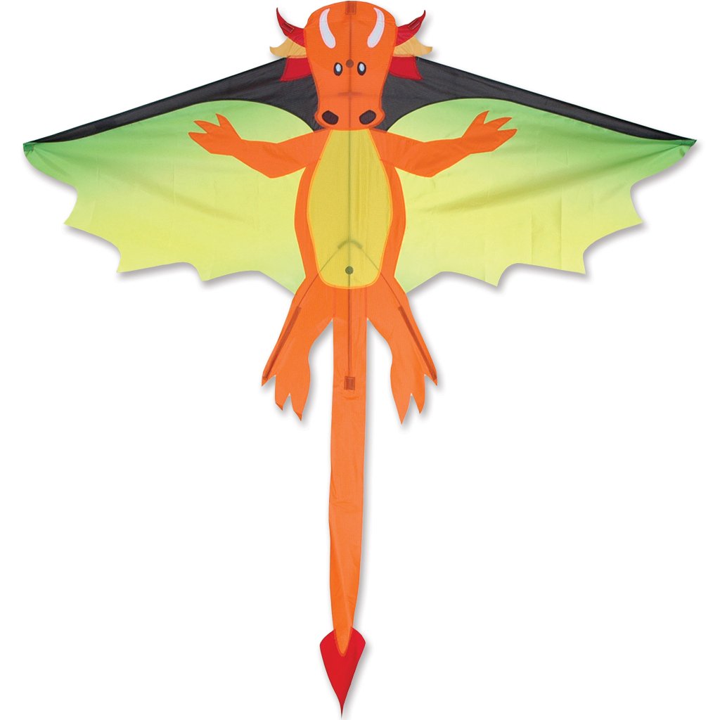 Flying Orange Dragon Kite