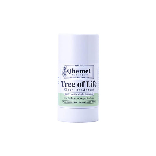 Qhemet Biologics Tree of Life Clean Deodorant - Plant-Based Odor-Blocking Deodorant, Unisex Floral Scent - Baking Soda-Free, Aluminum-Free, Urea-Free & Paraben-Free (2.4 oz)