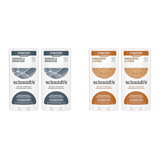 Schmidt's Aluminum Free Natural Deodorant Charcoal & Magnesium 2 Count For Women and Men, with 24 Hour Odor Protection & Aluminum Free Natural Deodorant