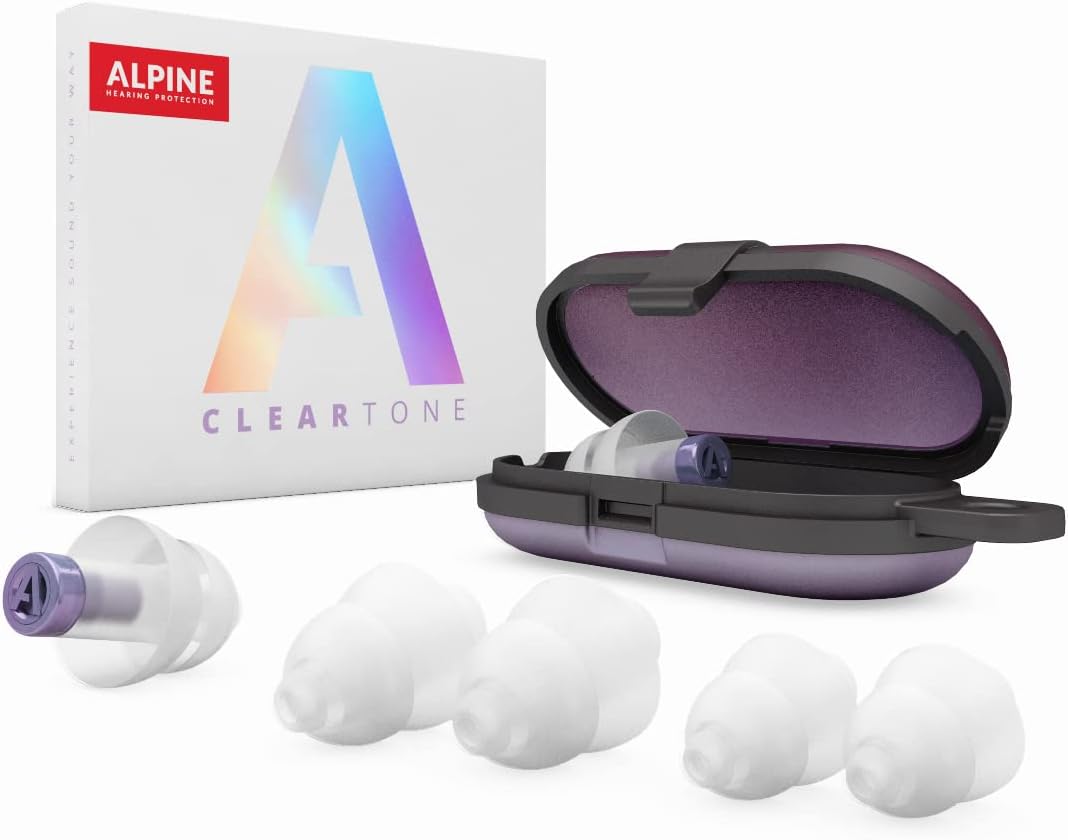 Alpine ClearTone - High Fidelity Ear Plugs for Concerts, Noise Sensitivity and More - 21dB - Soft & Comfortable - Comes with 3 Sizes: S/M/L - Earplugs for Noise Reduction - Mica