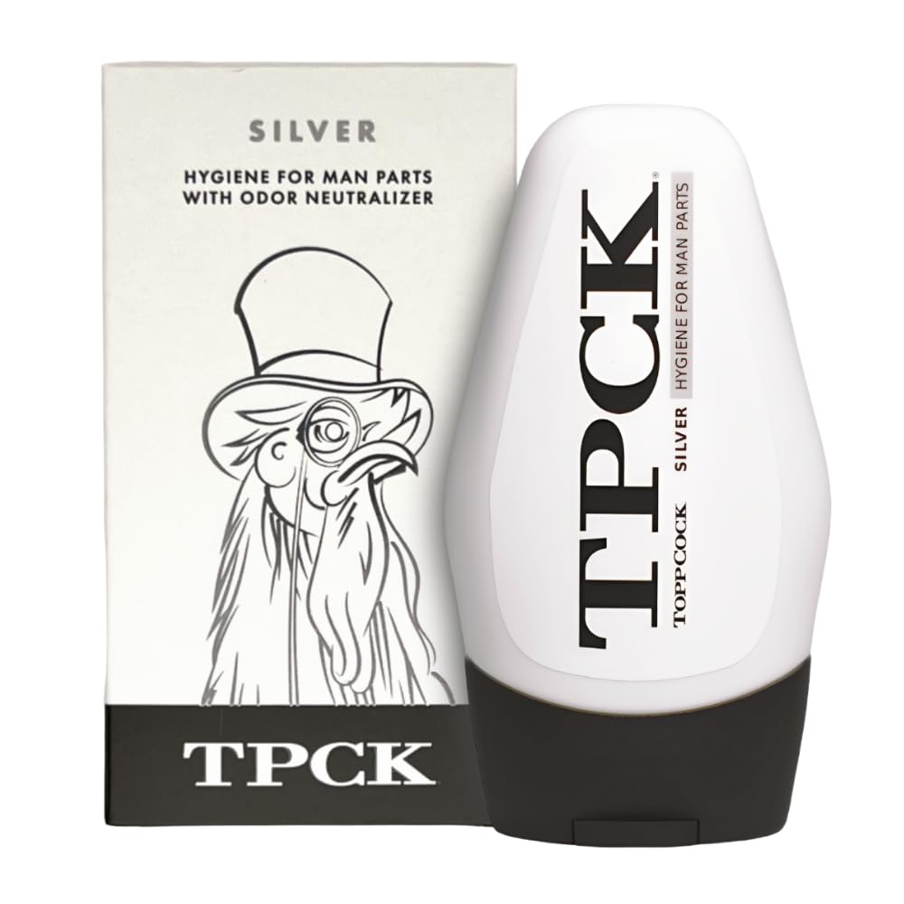 TPCK ToppCock Silver Leave-On Hygiene Gel for Man Parts, 90ml Odor Neutralizer, Male Care Moisturizing Body Hygiene