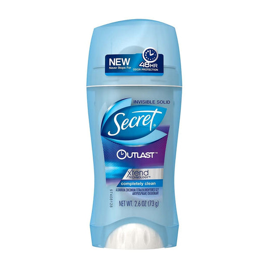 Secret Outlast XTEND Completely Clean Invisible Solid Deodorant 2.6 oz- (Pack of 2)