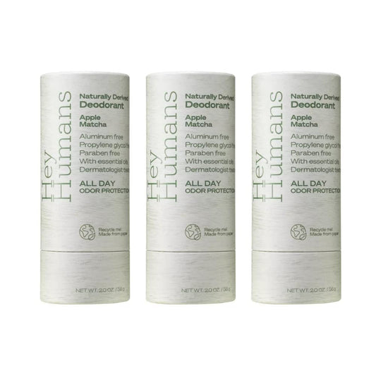Hey Humans Natural Deodorant Apple Matcha - 2oz (Pack of 3)
